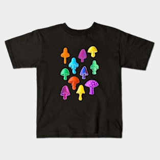 Multicolored Mushrooms Kids T-Shirt